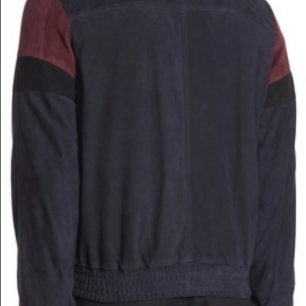 Vince Men’s Colorblock Leather Track Jacket Size L - Picture 2 of 7